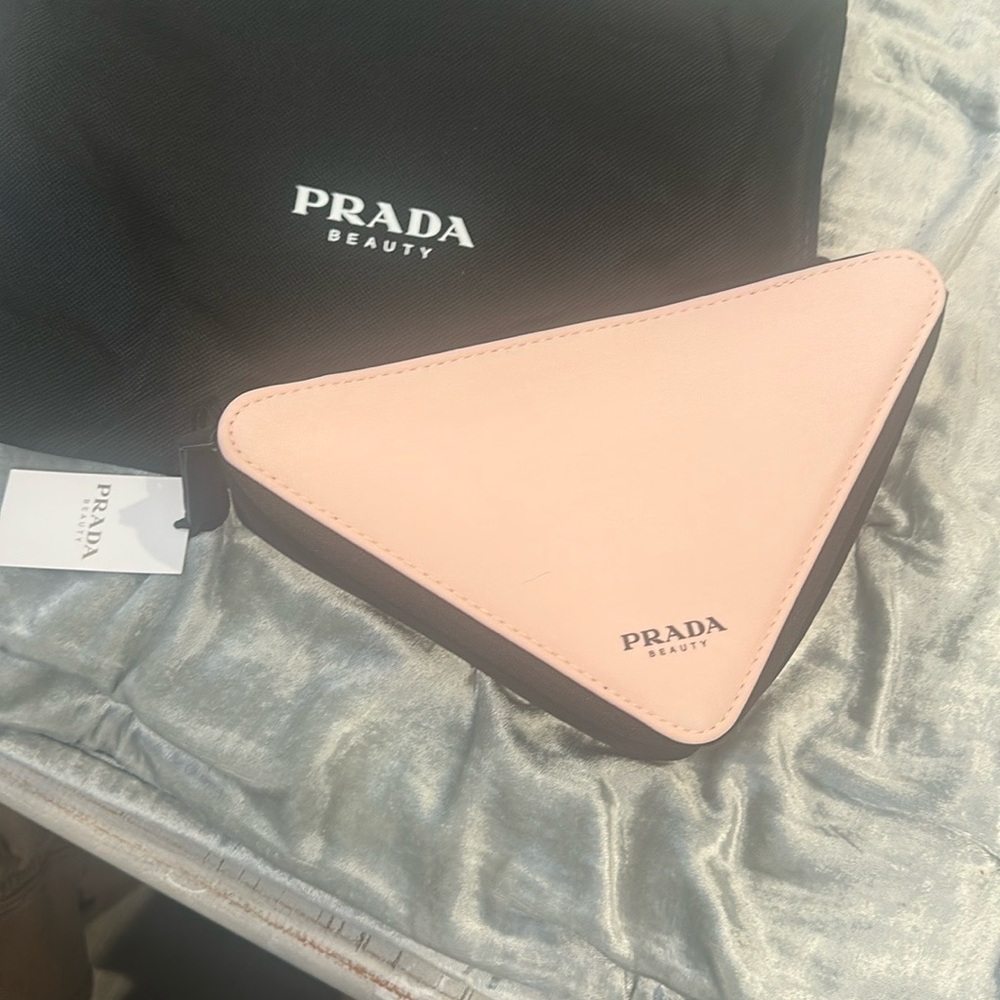 Prada Pink Triangle Clutch